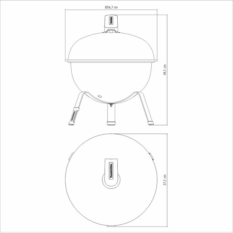 Tramontina 37.1cm W Portable Charcoal Grill