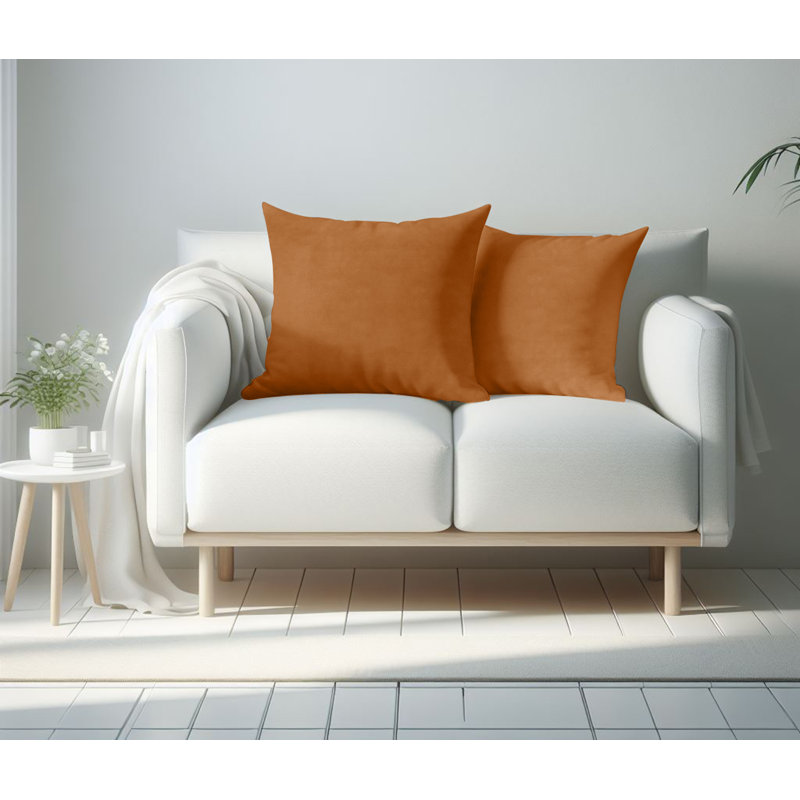 A1HC Velvet Down-Alternative Throw Pillow Inserts – Hypoallergenic, Ready-to-Use, Set of 2, 20"H x 20"W, Brown Derby