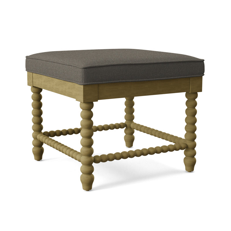 Banc en bois massif Louisa, Carreaux noirs Buffalo 0120-81, Finition laiton