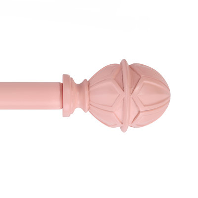 Kimule Metal Adjustable Single Curtain Rod Pink