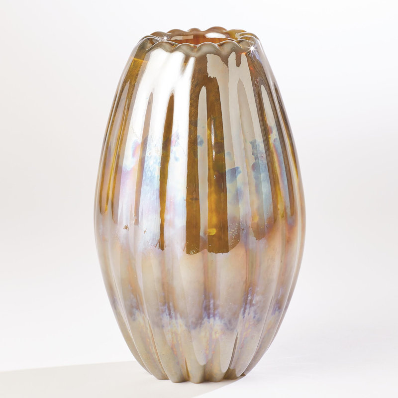 Glass Table Vase, 12.75" H x 7.5" W x 7.5" D