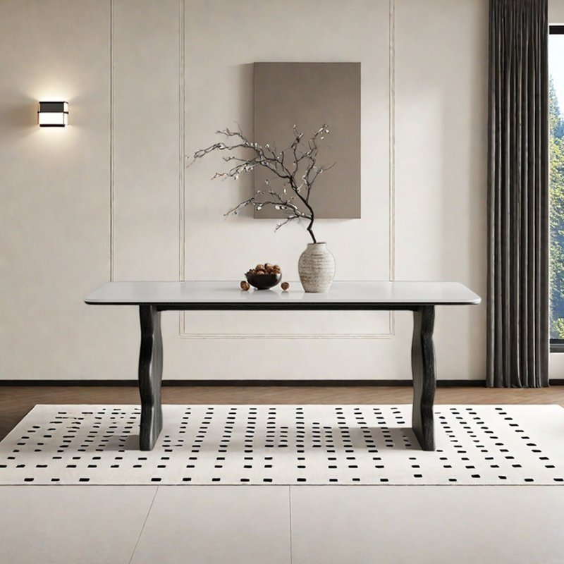 Table de salle à manger en bois de frêne de style Wabi-sabi, 29.52"H x 78.74"L x 31.49"W 