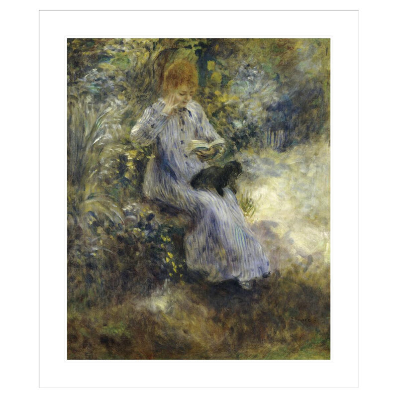 «Woman and Black Dog» par Pierre-Auguste Renoir, impression giclée encadrée, H 39,26 po x l 33,5 po