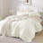Andency Oversized King Ruffle Comforter Set 120x120, 3 Pieces Ivory Lightweight Fluffy Super King Bedding Set, Shabby Chic Famhouse All Season Bed Set for Girls Women-124610459-124610434