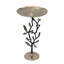 Table d'appoint en aluminium noir et doré de 35 x 35 x 61 cm avec de délicats motifs de grenade, table de chevet sophistiquée, support pour objets décoratifs ou plantes. Une solution polyvalente pour