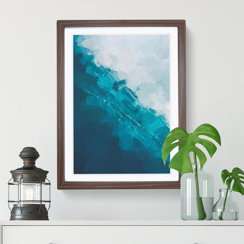 Ocean Droplets in Abstract - Framed Print, 46cm H x 34cm W x 2cm D, Walnut