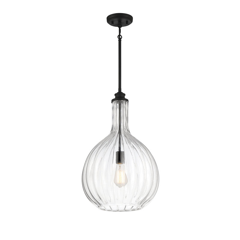 Suzette 1 - Light Single Globe Pendant in Matte Black, Matte Black
