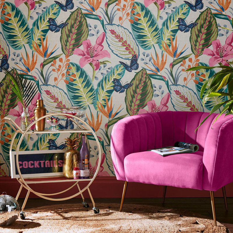 Envy Eden Floral Wallpaper, Blue