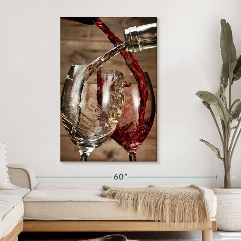 Éclaboussures de vin - reproduction sur toile tendue, H 48 po x l 32 po x P 1,25 po