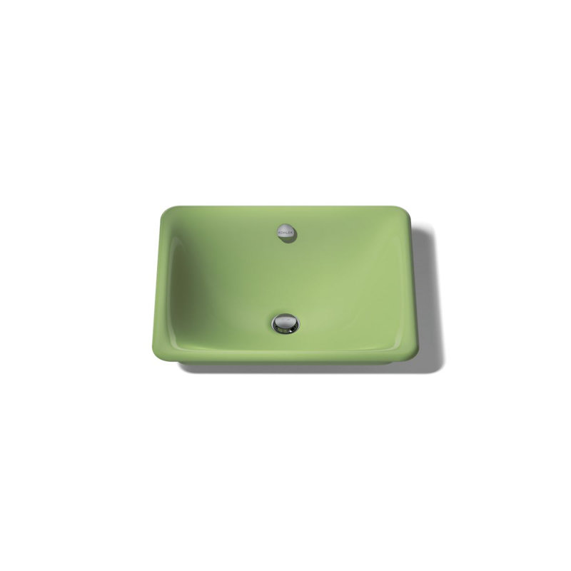 Iron Plains 18-1 / 2 po Lavabo vasque de salle de bain rectangulaire, Vert frais