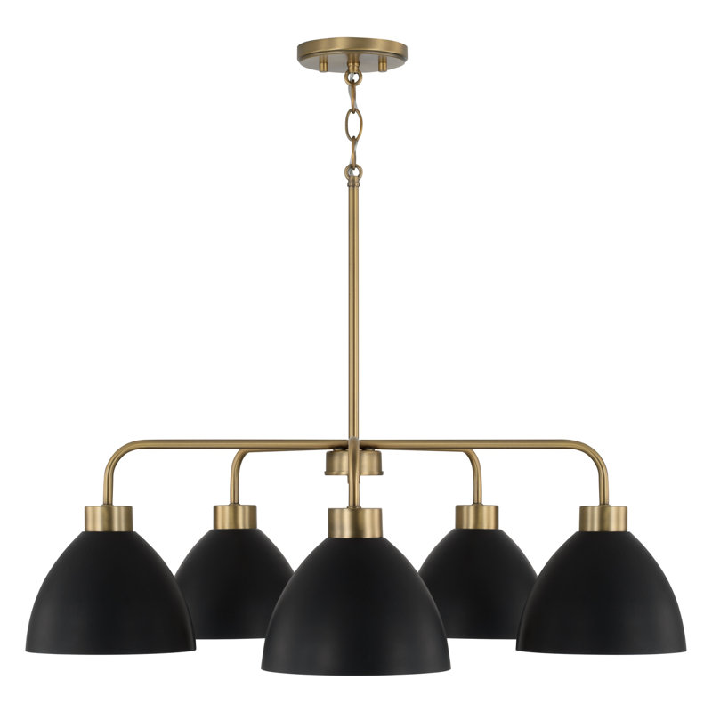 Ross 5 - Light Dimmable Chandelier, Black
