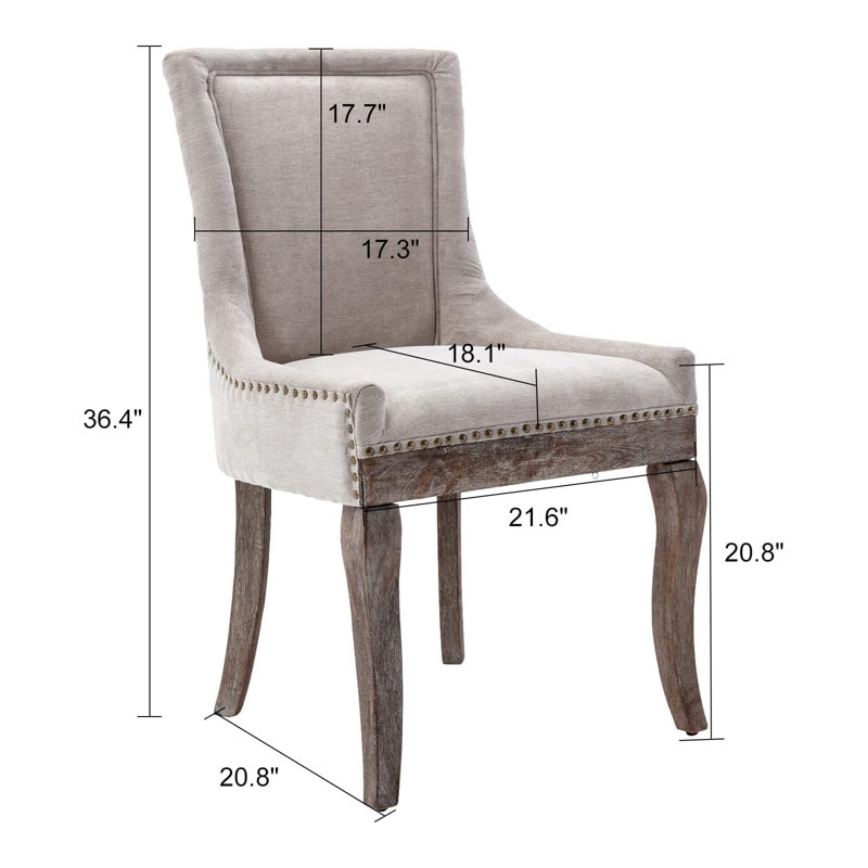 Linen Upholstered Parsons Dining Chair (Set Of 4), Beige