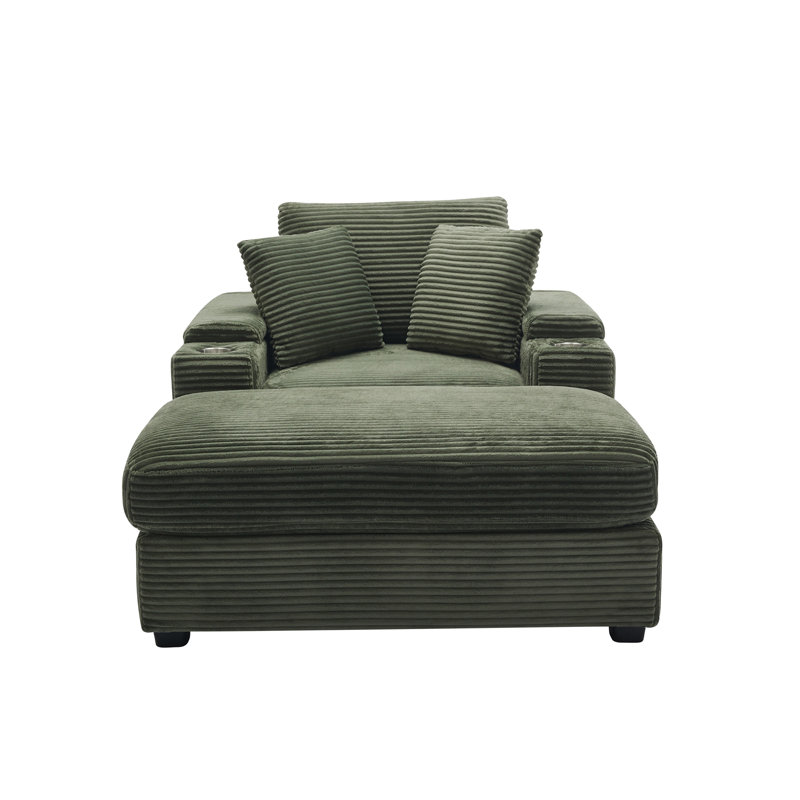 Canapé en velours Corduroy, Vert foncé
