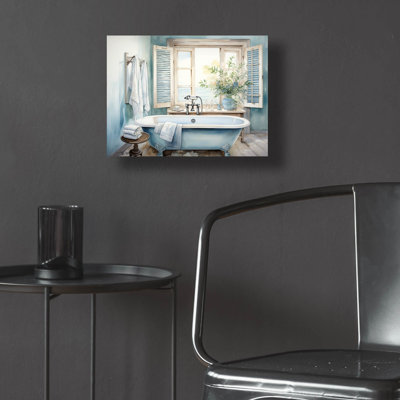  «Blue Bathaign» par Momart, art mural en verre acrylique, 36 po x 24 po
