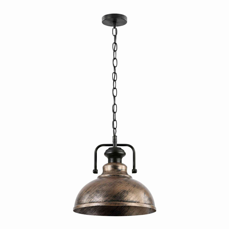 1 - Light Dome Pendant, Brushed Copper, No