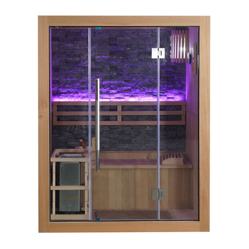 SunRay Saunas 3 - Person Traditional Steam Sauna in Hemlock