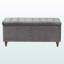 Banc de rangement avec repose-pieds capitonné en tissu gris H 18,58 po x l 41,56 po x P 16,52 po Mosa