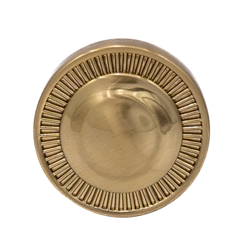 Minted 1-1/8" Diameter Satin Brass Round Cabinet Knob, Satin Brass, 1.13"