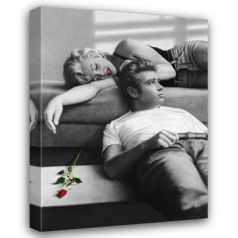 Flutesong rouge (Marilyn Monroe et James Dean), H 24 po x l 18 po