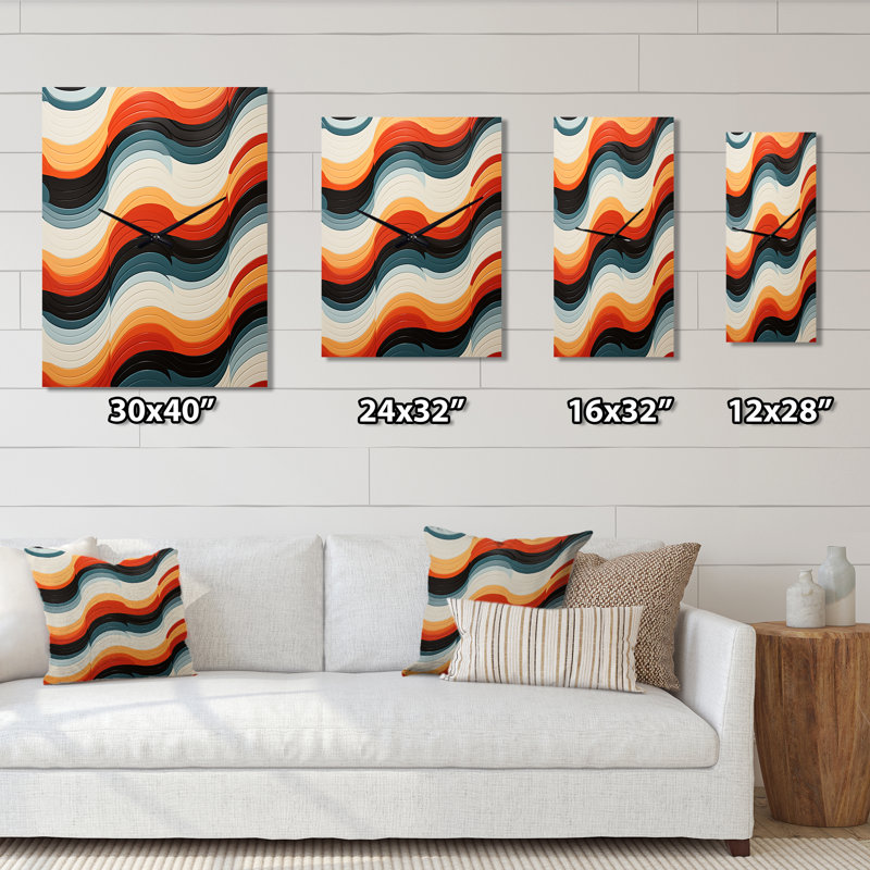 Jelicia - Horloge murale Mid-Century abstraite, Moyen