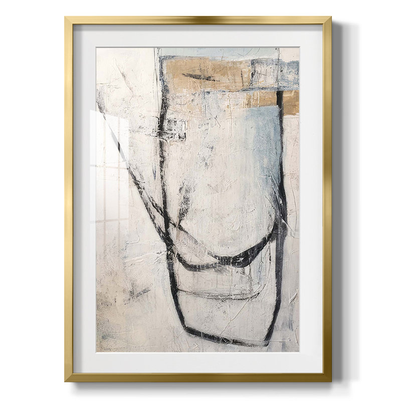 Twisted Lines -Framed Print, Gold