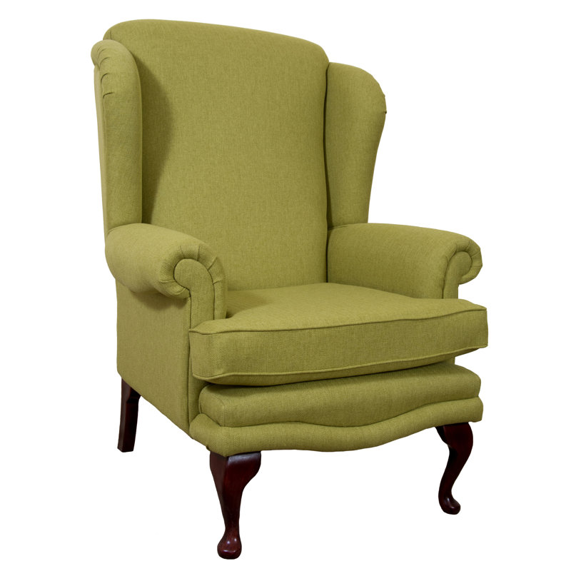 Clarkfield Upholstered Wingback Chair, Jersey Lime