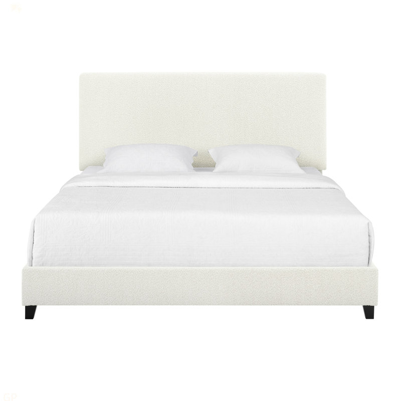 Lit plateforme tapissier Boucle, Très grand
