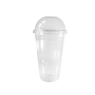 Ecoquality 24Oz Clear Plastic Disposable Cups With Dome Lids For Cold Smoothie, Iced Coffee, Soda, Cocktail, And Party Cups (150)