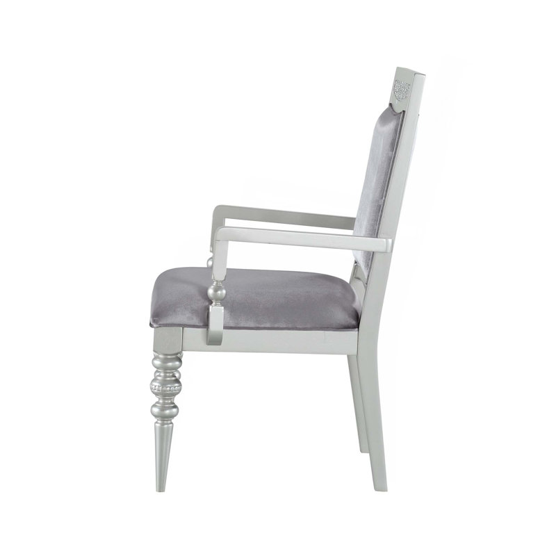 Fauteuil en tissu et finition platine, ensemble de 2