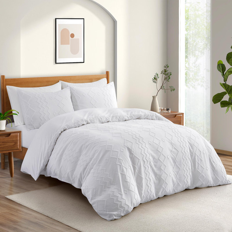 Averyonna Duvet Cover, Twin Duvet Cover + 1 Standard Pillowcase, Diamond Navy Blue