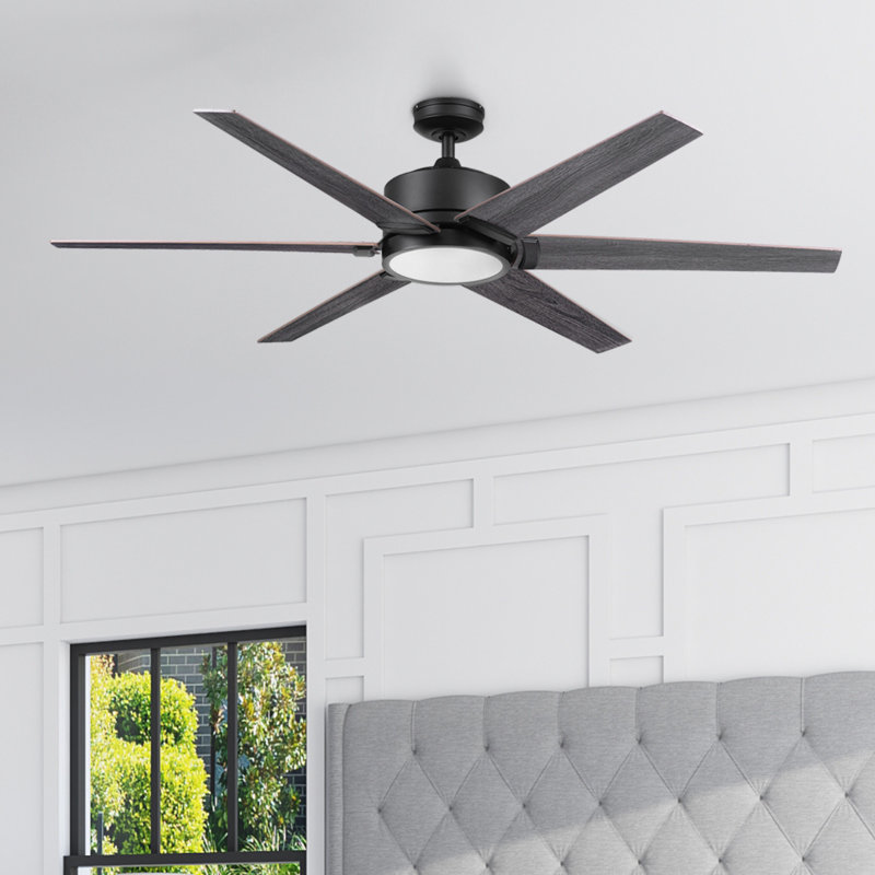 62'' Talbert 6 - Blade Standard Ceiling Fan with Remote and Light Kit Included