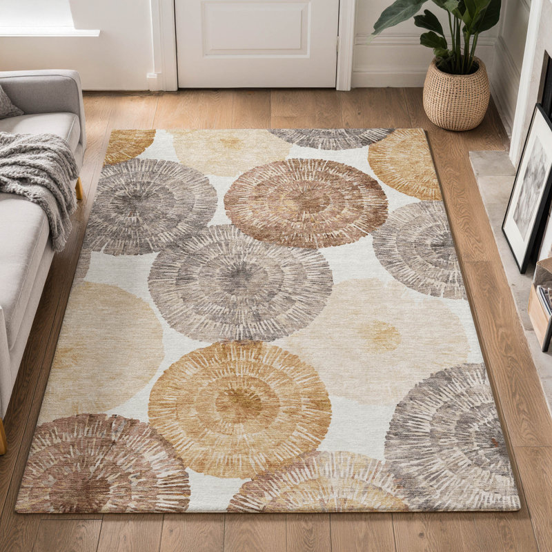 Premium Machine Washable Mayfield AMF2351 Abstract Rug, 9' x 12', Copper