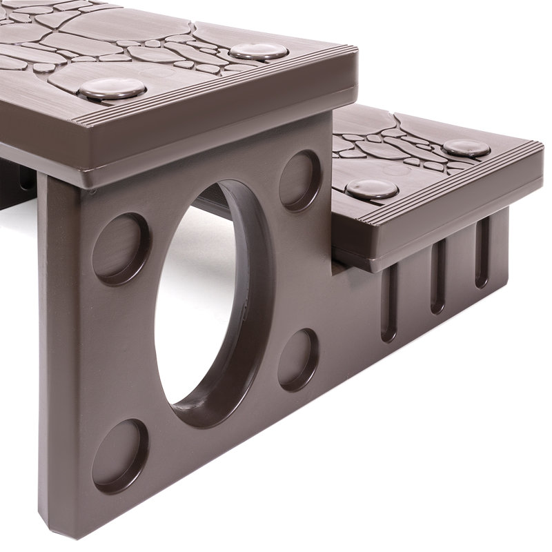 Mocha Plastic Anti-Skid 2-Step Spa and Pool Steps