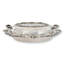 Plat de service polyvalent en argent avec plaque en verre