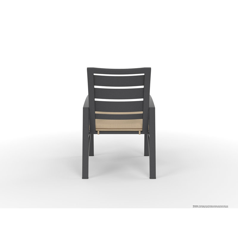 Outdoor Dining Armchair, Harris Stone, Carbon Black
