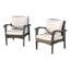 Duo de fauteuils club gris - Siège - Argenté + fer, unité de tissu imperméable en fer PE pour 2 chaises de patio