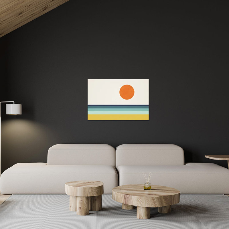 «Abstract Landscape Sun Sea Beach I» par EmcDesignLab - impression non encadrée, H 16 po x l 24 po x P 0,25 po