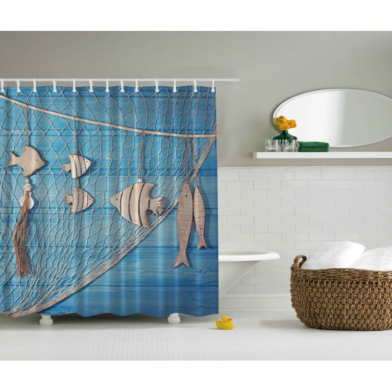 Rideau de douche simple fish net print