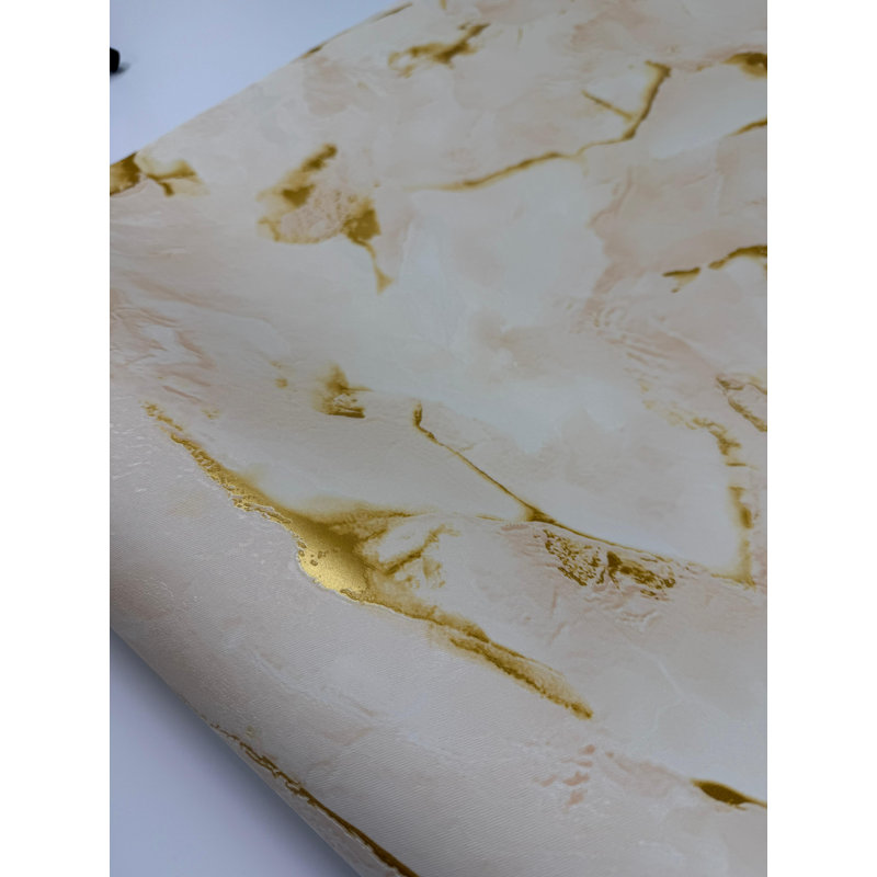 Papier peint ivoire et doré, papier peint gaufré d'aspect tissu lisse, papier peint intemporel, papier peint d'inspiration rétro crème et dorée scintillante, rouleau intérieur
