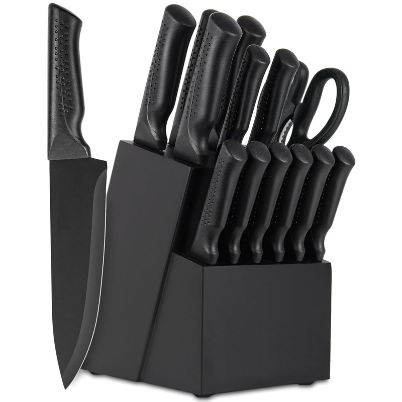 AIRPJ 14 Piece Stainless Steel Knife Block Set