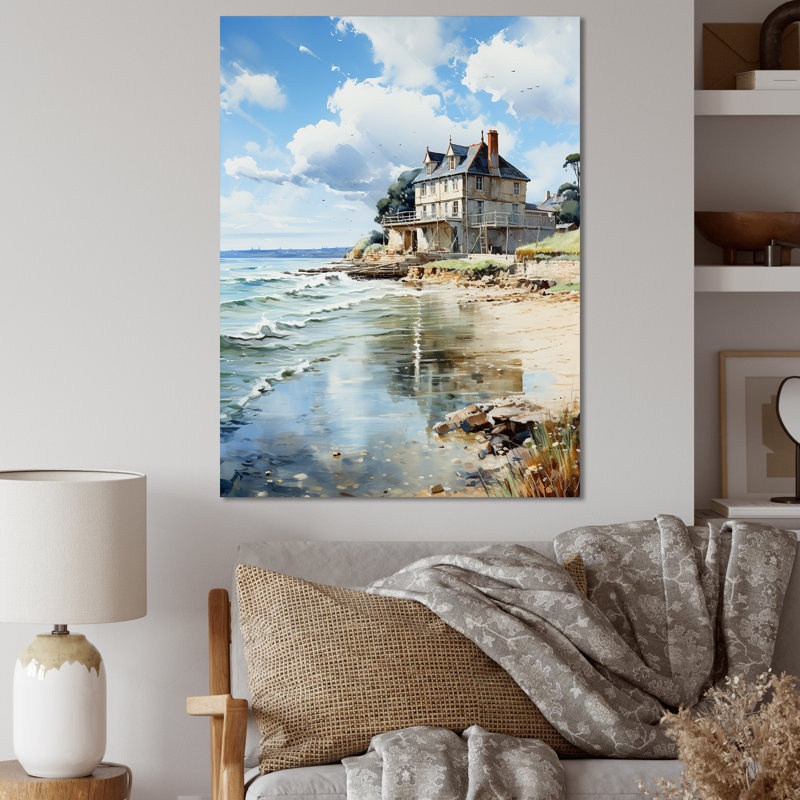 Buckhall la côte normande par Eugène II, H 20 po x l 12 po x P 1 po, Toile tendue