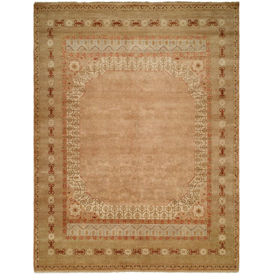 Serino Wool Oriental Area Rug in Beige