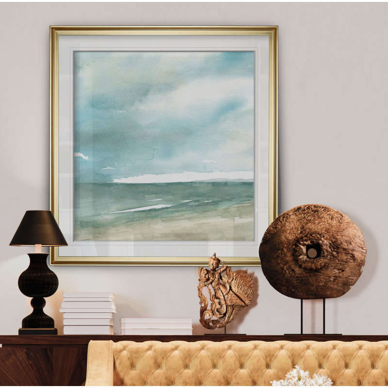 Tranquil Seas - impression, H 28 po x l 28 po x P 2 po, Cadre doré