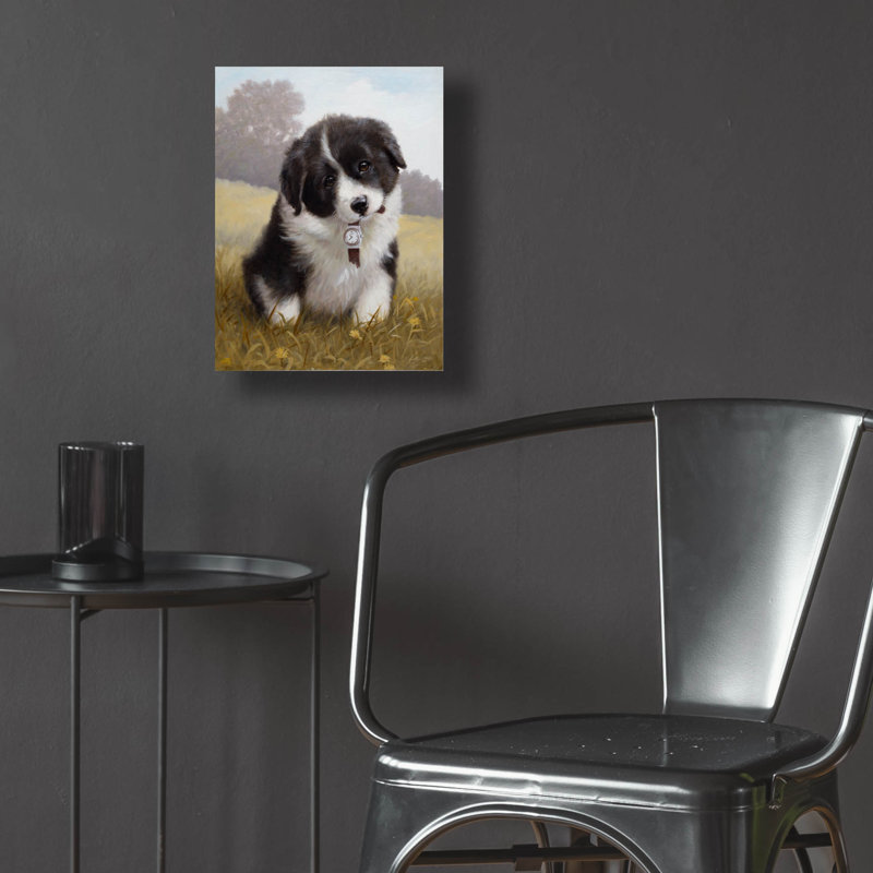 «Border Collie Puppy» par John Silver, H 16 po x l 12 po x P 0,13 po