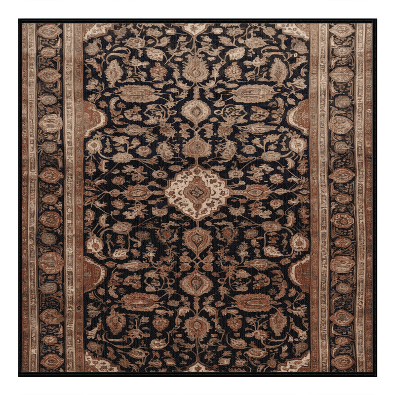 Tapis brun lavable à la machine, Carré 8 pi