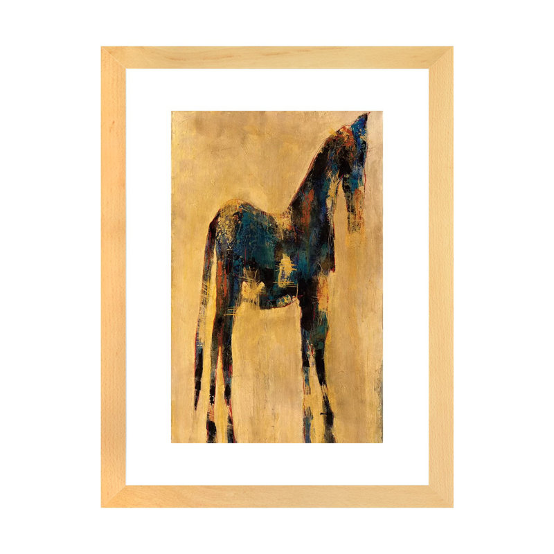 « Indigo »-impression, H 24 po x l 16 po x P 1 po, Papier beaux-arts encadré bois naturel
