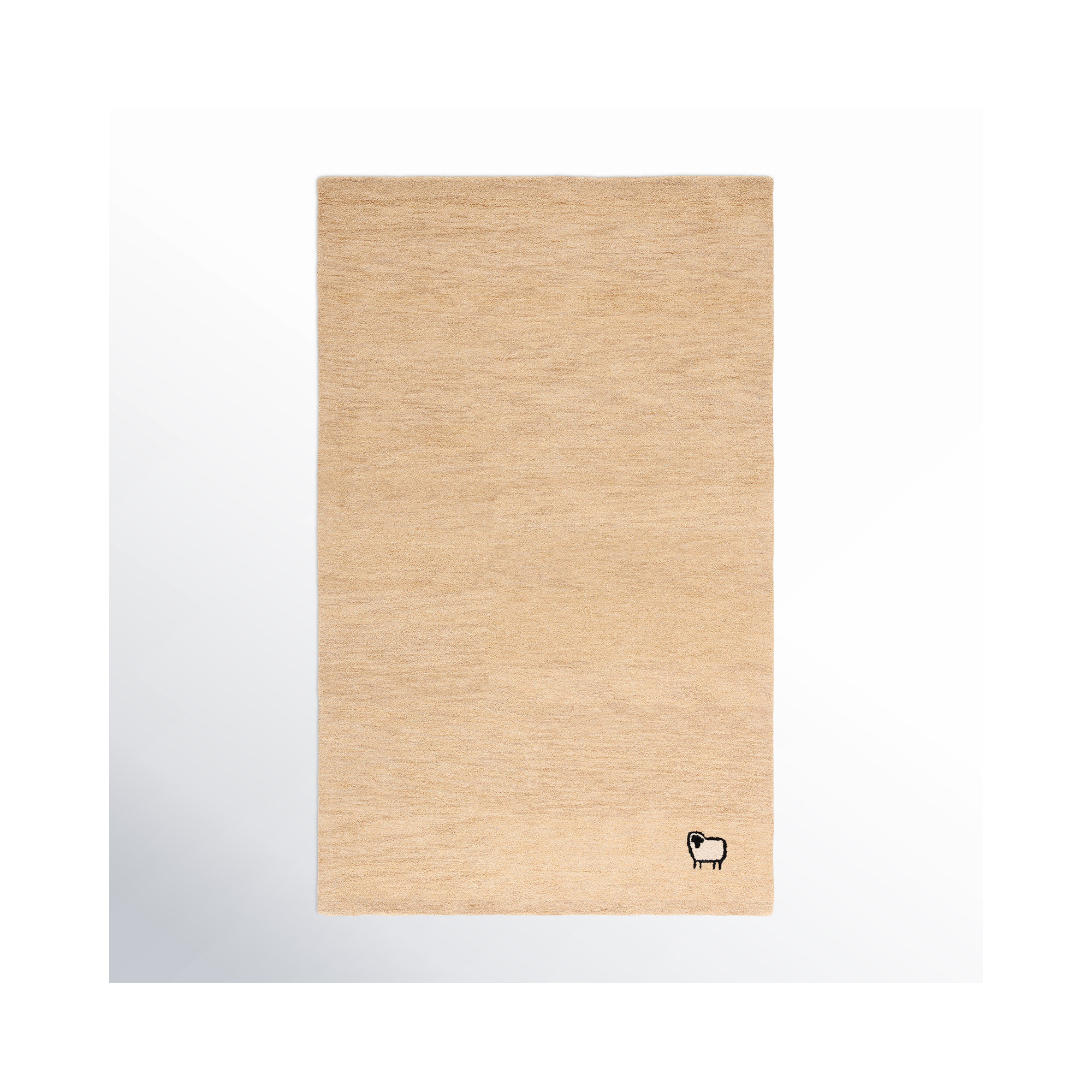 Lonzo Handmade Beige Rug, Rectangle 4' x 6'