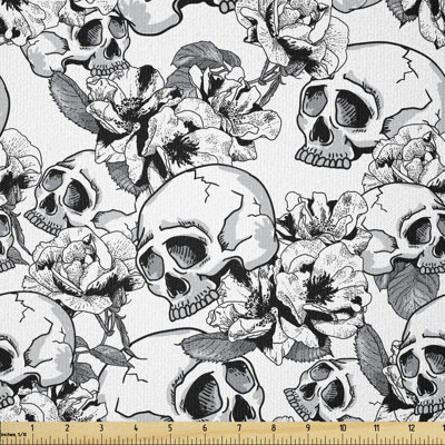 Christmut Celebration Mexican Spanish Sketch Dead Skulls Multi-Purpose Fabric