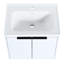 Meuble-lavabo de salle de bain moderne 60 pouces avec étagère de style contemporain