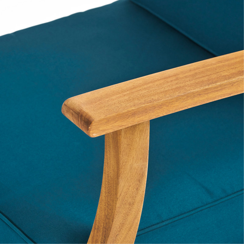 Outdoor Wood Club Chair In Charming Blue, Weather- Built To Withstand Adverse Weather, Blue